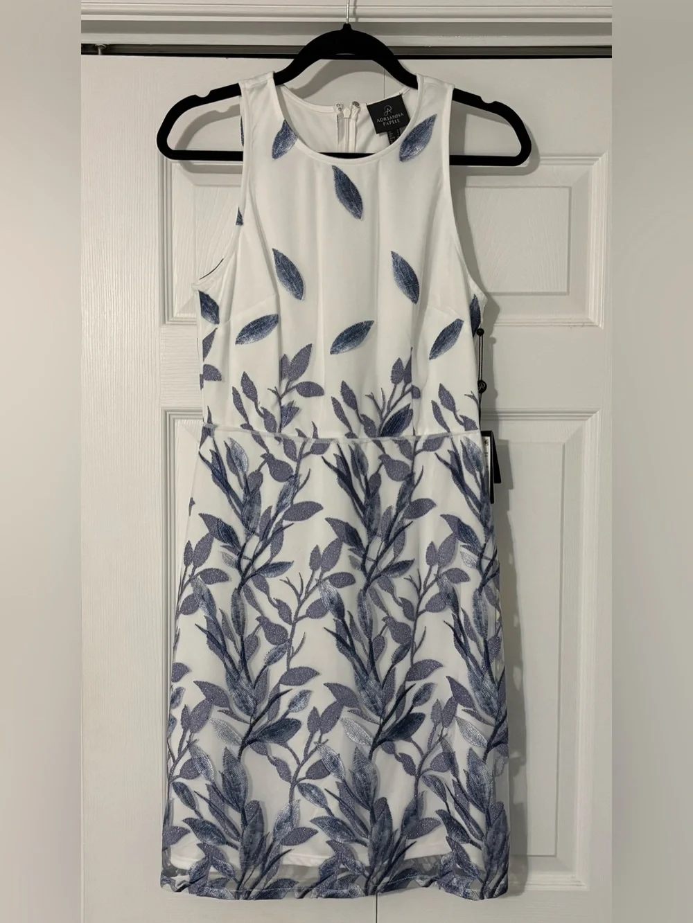 Adrianna Papell Leaf Embroidered A-Line Dress - Picture 4 of 9